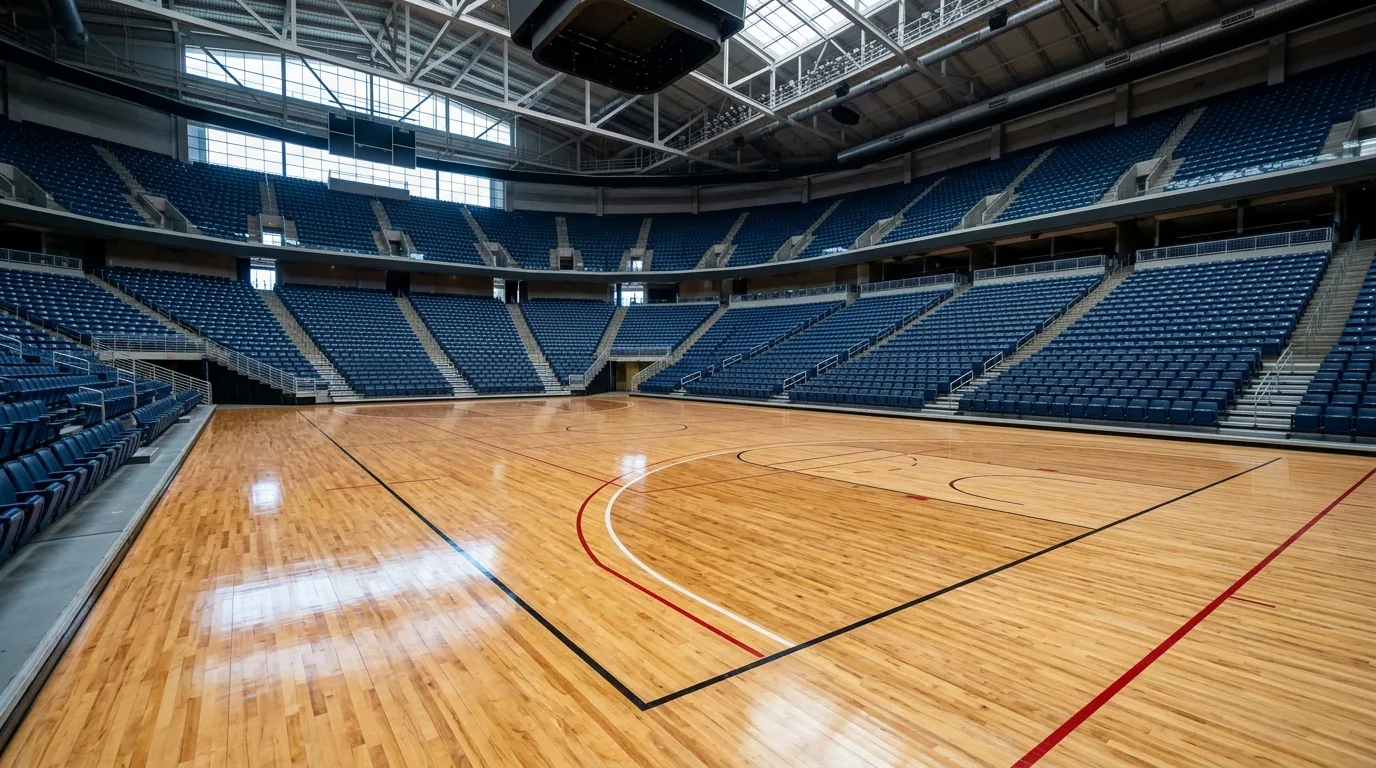 The finished result of professional gym floor match: the completed work looking clean, correct and — Fort Wayne, IN
